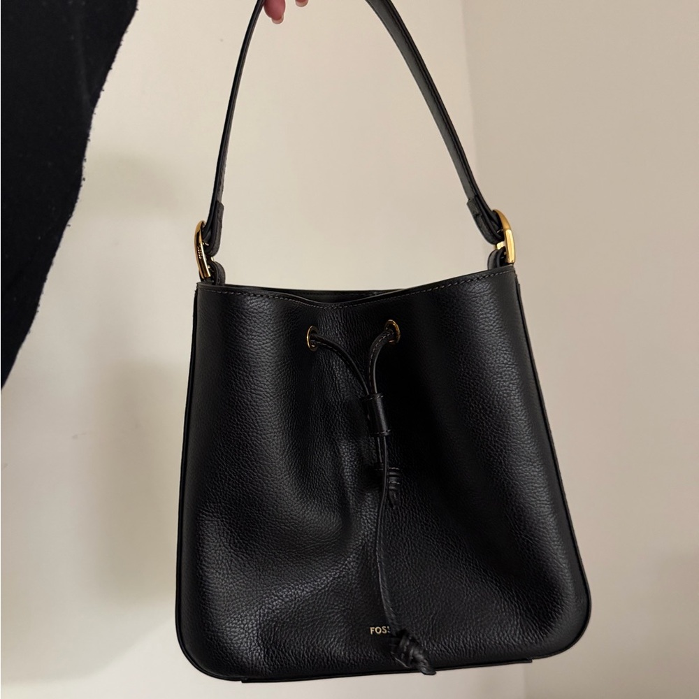 Fossil Black Leather Shoulder Bag